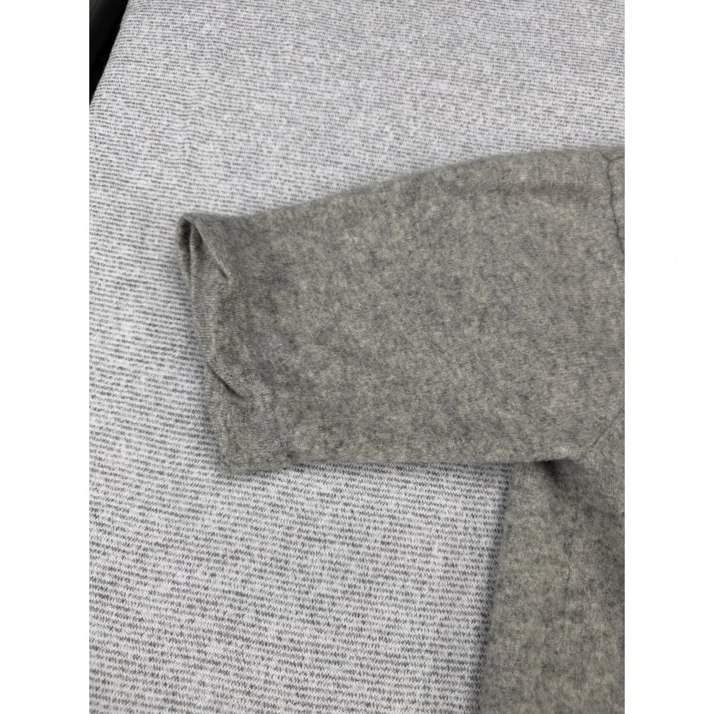 Ann Taylor Loft Womens Gray 100% Cashmere Short Sleeve Open Front Cardigan Large